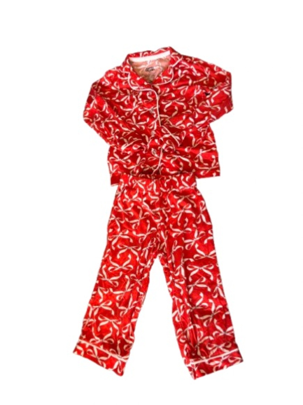 Pajama Festive Red Bow Print Set for Toddler